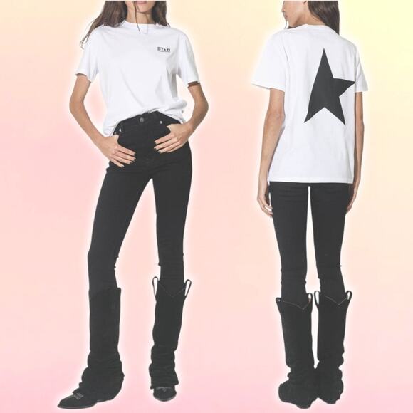 GOLDEN GOOSE Deena Skinny Jeans w/ Asymmetrical Hem Size 26 Black Made In Italy